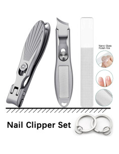 Cortauñas VOGARB para Hombres con Recogedor y Lima - Gris 2