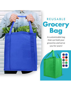 Bolsas de Compras Reutilizables Simply Green 33x38 cm - Paquete de 10 2