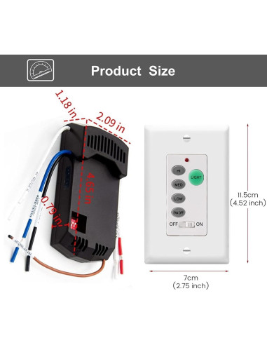 Control Remoto de Pared Universal 3 Velocidades 53T