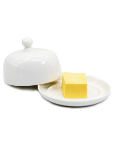 Plato Ovalado para Mantequilla NAGU de Porcelana con Tapa