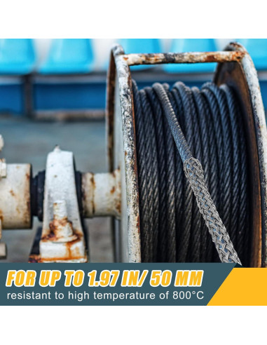 Gisafai 2 Pcs Agarre de Cable de Malla 37-50 mm Acero Inoxidable