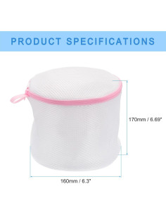 Bolsas de Lavado uxcell 4 Piezas 16x17 cm Malla Rosa 2