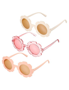 Gafas de sol redondas de flores Flutesan para niños - 3 piezas