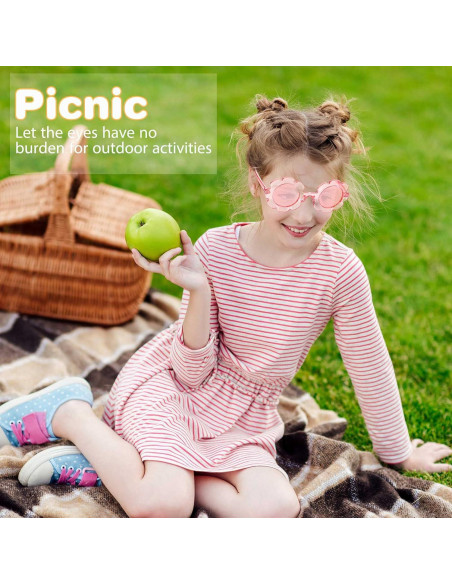 Gafas de sol redondas de flores Flutesan para niños - 3 piezas
