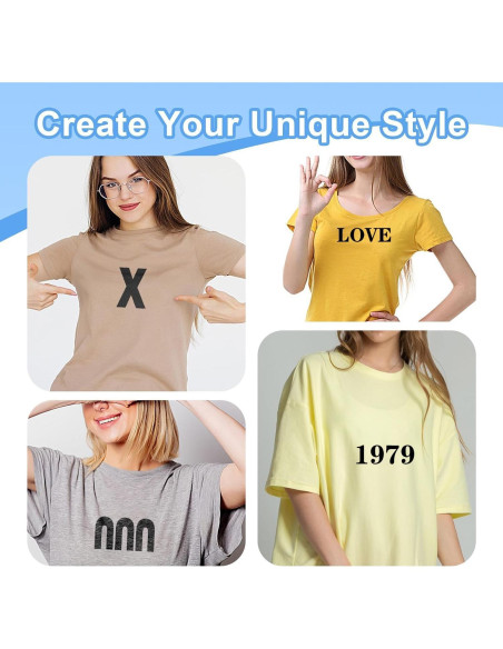 Letras y Números Termoadhesivos SIQUNUO 5.08cm Negro 6 Hojas