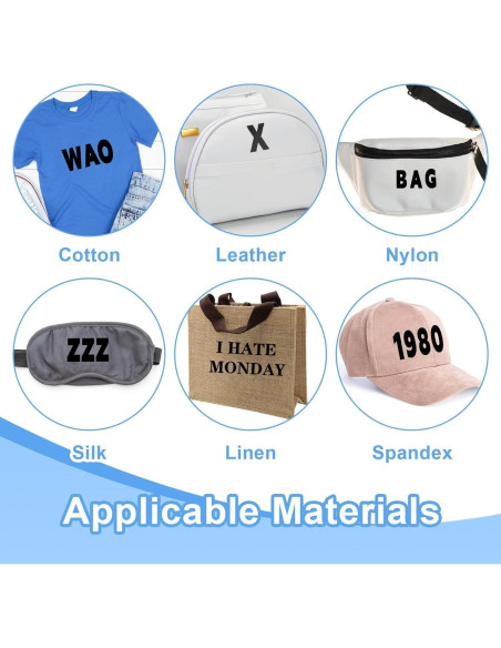 Letras y Números Termoadhesivos SIQUNUO 5.08cm Negro 6 Hojas