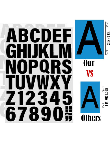 Letras y Números Termoadhesivos SIQUNUO 5.08cm Negro 6 Hojas
