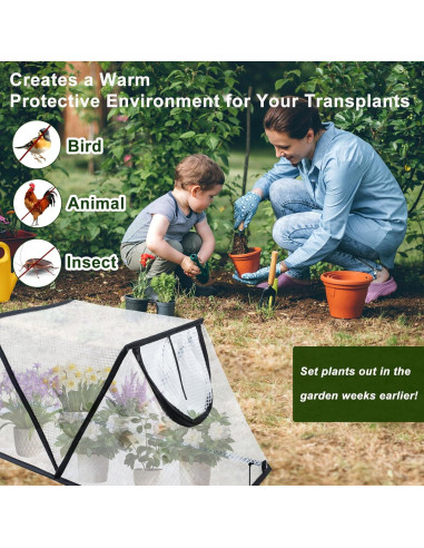 Cubierta de Jardín Elevada Plegable Mofuiry con Puerta Cremallera 79x35x43cm