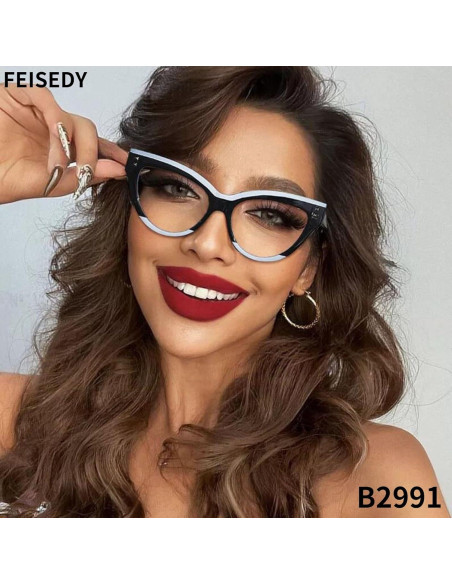 Gafas de Lectura FEISEDY Ojo de Gato Vintage Anti Luz Azul 1.5x