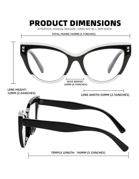 Gafas de Lectura FEISEDY Ojo de Gato Vintage Anti Luz Azul 1.5x