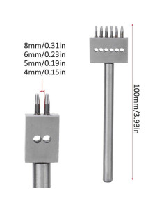 Juego de 3 Punzones de Perforación de Cuero Hztyyier 2/4/6mm 2