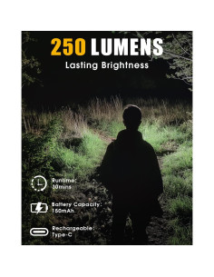 Linterna de Llavero Magnética LIUGX LED 250 Lúmenes Recargable 2