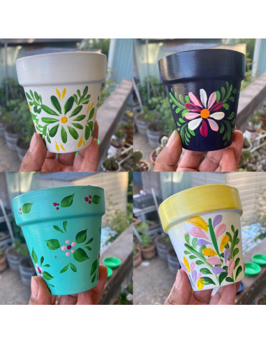 Macetas de terracota HERDUK 8.1 cm con plato - Paquete de 18