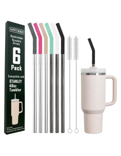 Paquete de 6 Pajitas Reutilizables Sztumbo Acero Inoxidable 30.48 cm