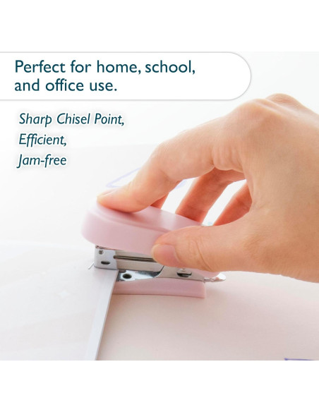 Mini Grapadora BAZIC con 500 Grapas Estándar Color Pastel