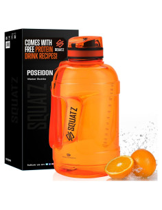 Botella de Agua Deportiva SQUATZ 2300 ml Boca Ancha Naranja