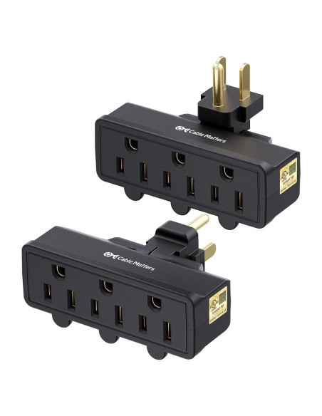 Adaptador de Pared Giratorio 3 Salidas Cable Matters Negro