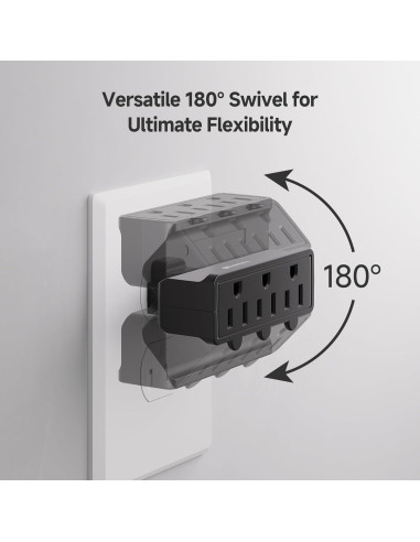 Adaptador de Pared Giratorio 3 Salidas Cable Matters Negro