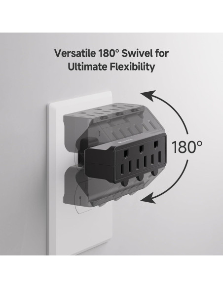Adaptador de Pared Giratorio 3 Salidas Cable Matters Negro
