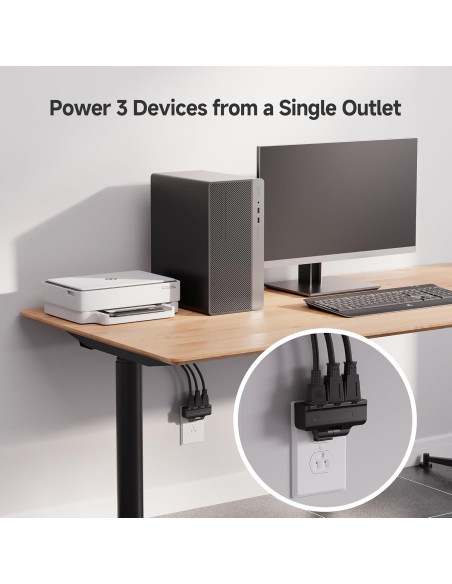 Adaptador de Pared Giratorio 3 Salidas Cable Matters Negro