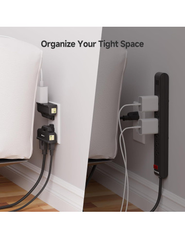 Adaptador de Pared Giratorio 3 Salidas Cable Matters Negro