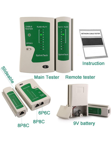 Kit de Herramientas de Red HIIJA 9 en 1 Crimpadora RJ45