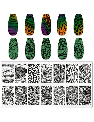 Kit de Estampado de Uñas 5 Piezas MOLILO - Diseño Leopardo