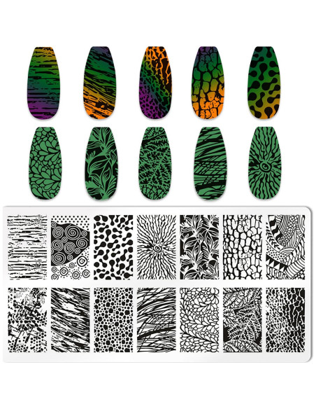 Kit de Estampado de Uñas 5 Piezas MOLILO - Diseño Leopardo