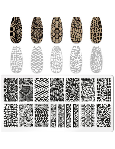 Kit de Estampado de Uñas 5 Piezas MOLILO - Diseño Leopardo