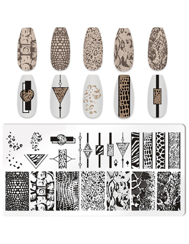 Kit de Estampado de Uñas 5 Piezas MOLILO - Diseño Leopardo