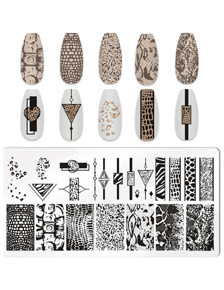 Kit de Estampado de Uñas 5 Piezas MOLILO - Diseño Leopardo