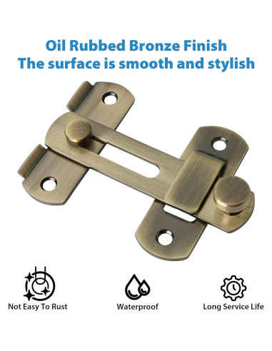 Pestillo de Puerta Alise 10.16cm Acero Inoxidable Bronce