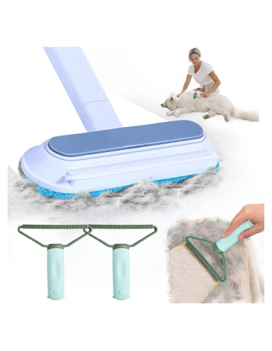 Removedor de Pelo de Mascotas Blanlody 4 en 1 Reutilizable Azul