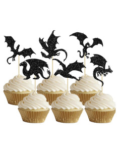 24 Piezas Decoraciones para Cupcakes Dragón Ephlyn - Fiesta Infantil