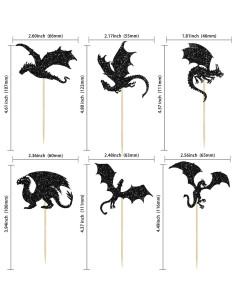 24 Piezas Decoraciones para Cupcakes Dragón Ephlyn - Fiesta Infantil 2