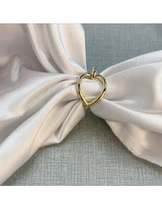 Anillo Broche de Bufanda de Seda Oro Nudo de Amor 2.59 cm 2