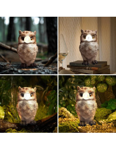 Estatua de Jardín Solar Búho Genérico 20x14x11 cm Decoración 2