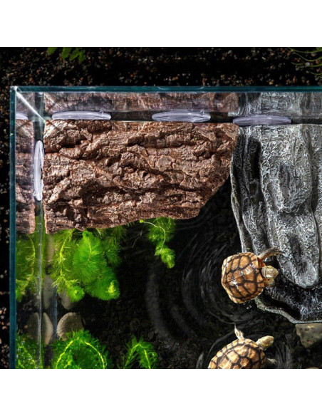 Plataforma Flotante para Tortugas BigTron - Resina Marrón 22x13x4cm