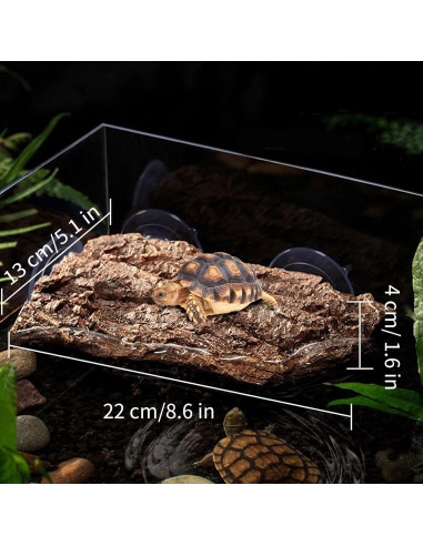 Plataforma Flotante para Tortugas BigTron - Resina Marrón 22x13x4cm