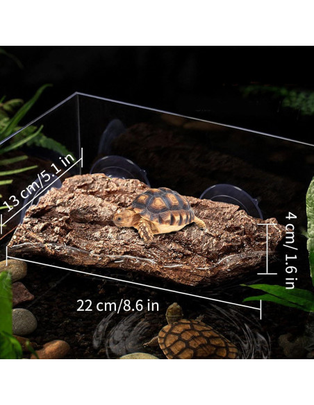 Plataforma Flotante para Tortugas BigTron - Resina Marrón 22x13x4cm