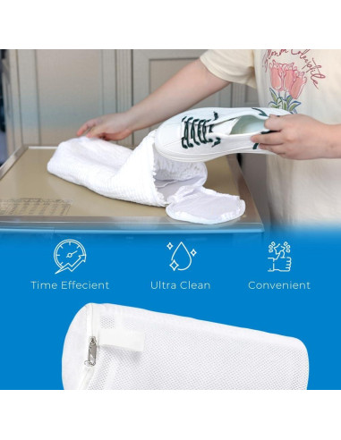 Bolsa de Lavado de Zapatos EPSCY 2 Piezas, Blanco, Reutilizable