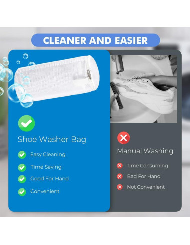 Bolsa de Lavado de Zapatos EPSCY 2 Piezas, Blanco, Reutilizable