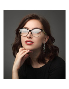 Gafas de Lectura FEISEDY Ojo de Gato Anti Luz Azul 1.5x 2