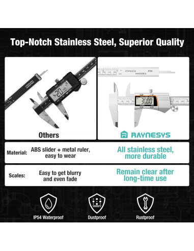 Calibrador Digital 150 mm Raynesys Acero Inoxidable LCD