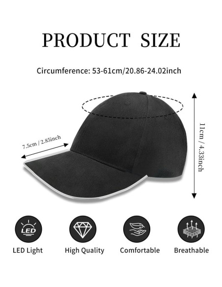Gorra LED JIGUOOR Ajustable Iluminada para Fiestas y Eventos