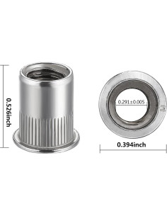 100 Tuercas Remachadas M10 Acero Inoxidable 304 Wensilon 2