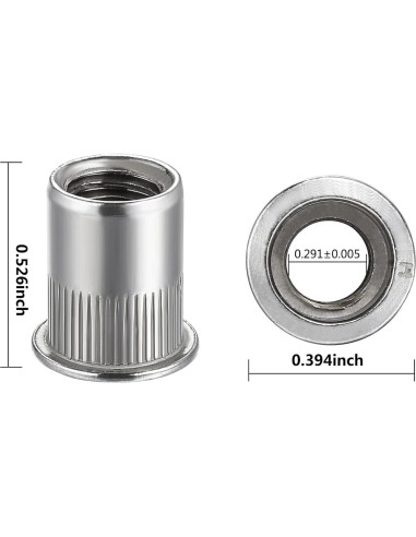 100 Tuercas Remachadas M10 Acero Inoxidable 304 Wensilon