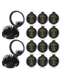 Set de 12 Cepillos de Pelo Plegables Leinuosen con Espejo Negro