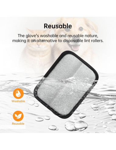 Guantes de Limpieza de Pelo de Mascota INABULETWO 1 Pcs Negro