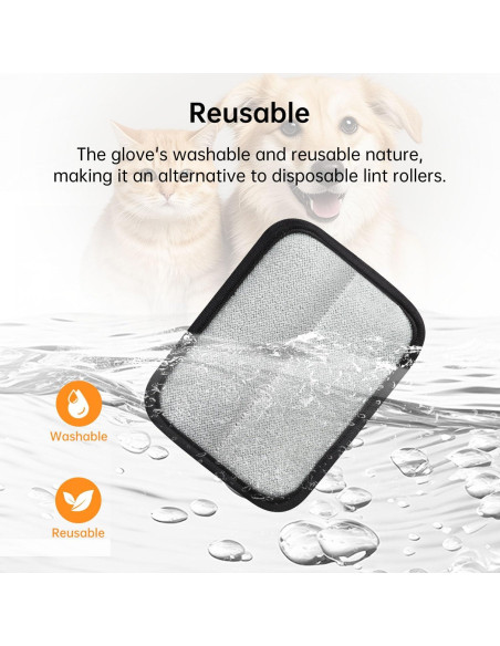 Guantes de Limpieza de Pelo de Mascota INABULETWO 1 Pcs Negro